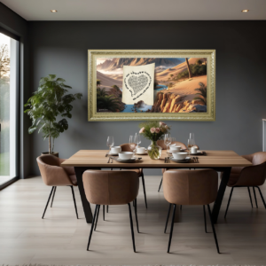 קנבס איכותי עם מסגרת, לתליה בביתך דגם מדבר