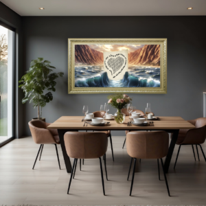 קנבס איכותי עם מסגרת, לתליה בביתך דגם קריעת ים סוף